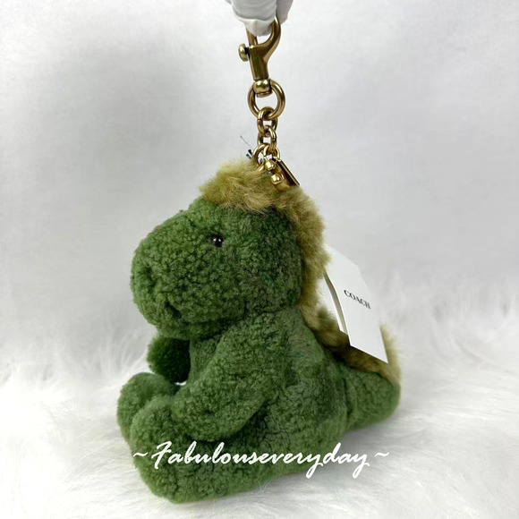 Coach Little Rexy Bag Charm in Shearling/Brass/Multi CCR22 NWT - Picture 1 of 7